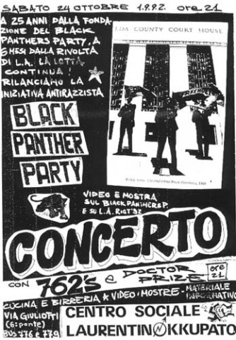19921024 - Concerti e Video su Black Panther Party