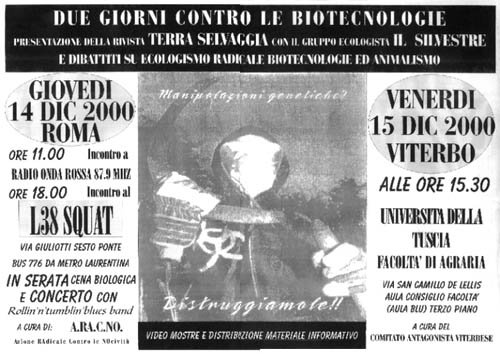 20001214 - Contro le Biotecnologie